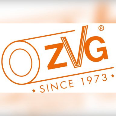 Logo von ZVG in Orange, gegründet 1973.