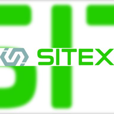 Logo von SITEX mit grünem Schriftzug und grafischem Element.